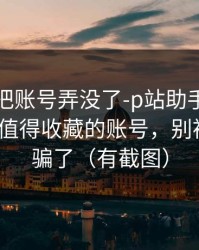 我差点把账号弄没了-p站助手被盯上了？-最值得收藏的账号，别被假入口骗了（有截图）